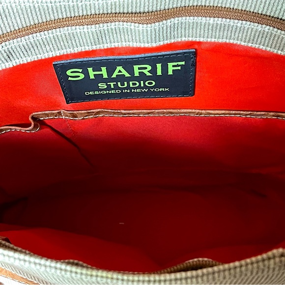 SHARIF Studio Tote Bag & Crossbody Bag Set Textured Canvas Embossed Leather NWOT - Picture 15 of 15